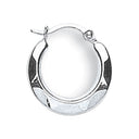 White Gold 14mm Hammered Round Huggies
