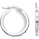 White Gold Cubic Zirconia 19mm Hoop Earrings