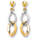 White & Yellow Gold Drop Earrings