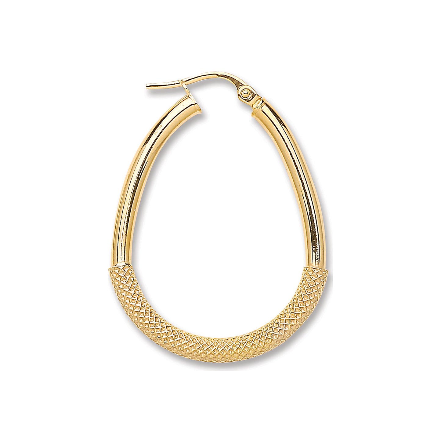 Yellow Gold Pear Shape Half Mesh Earrings - 9ct Gold
