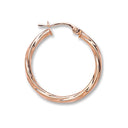 Rose Gold 25mm Twisted Hoop Earrings
