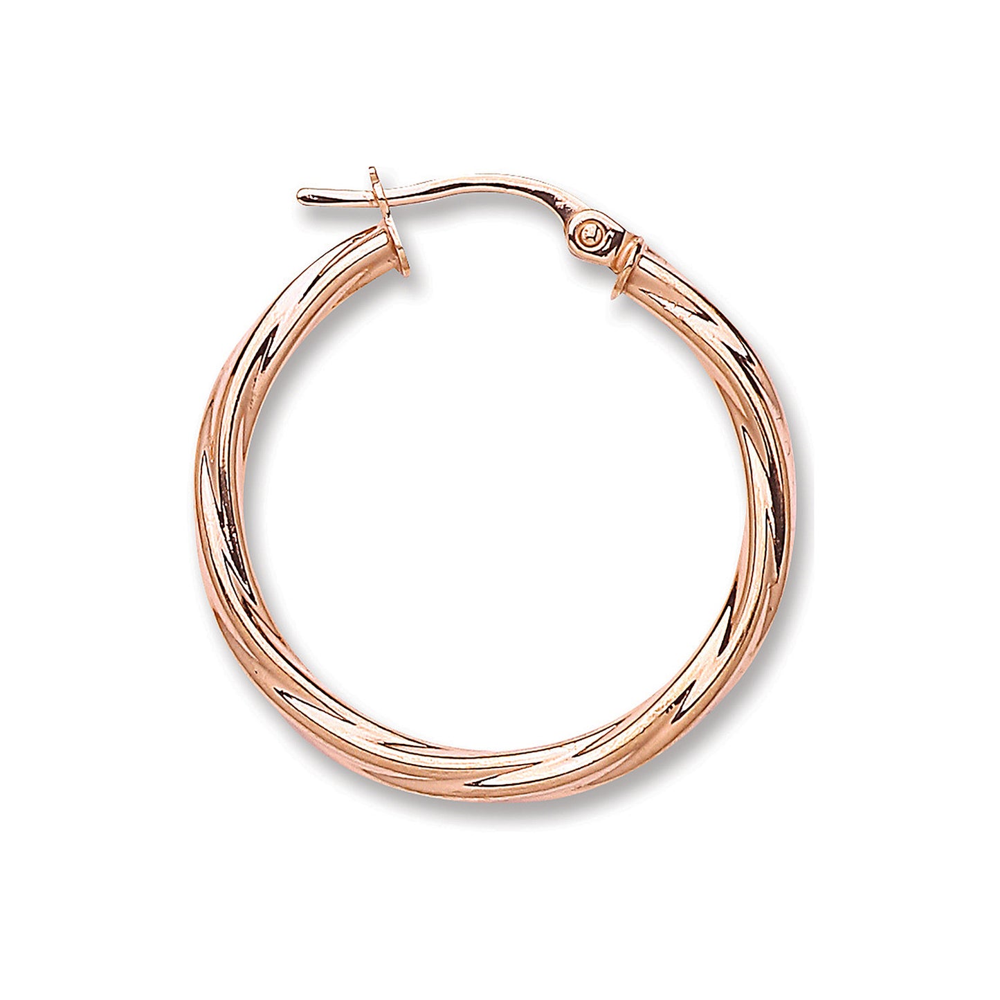 Rose Gold 25mm Twisted Hoop Earrings - 9ct Gold