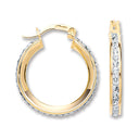 Yellow Gold 22mm Round Crystal Hoop