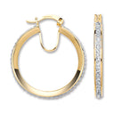 Yellow Gold 28mm Round Crystal Hoop