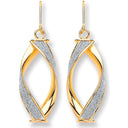 Yellow Gold Twist Glitter Drop Earring