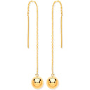 Yellow Gold Ball Chain Threader Earrings