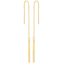 Yellow Gold Chain Drop Threader Earrings