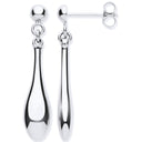 White Gold Hollow Drop Earrings