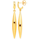 Yellow Gold Hollow Drop Earrings