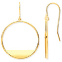Yellow Gold Circles Open Drop Earrings