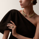 Belle Vante Grain de Café Ring Semi-Paved Yellow Gold