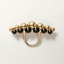Belle Vante Clash Extra-Large Ring Onyx Yellow Gold