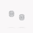 Icon Emerald Diamond Stud Earrings White Gold