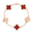 Belle Vante Bracelet 5 Motifs 18K Rose Gold Carnelian