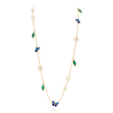 Lucky Spring Butterfly 15 Motifs Long Necklace in 18K Yellow Gold