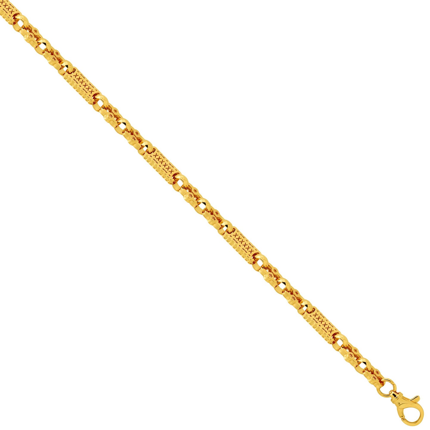 9ct Yellow Gold Stars & Bars Bracelet