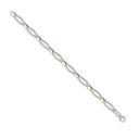 9ct White and Yellow Solid Bi Colour Bracelet
