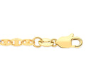 9ct Yellow Gold Hollow Marine 3.4mm Bracelet