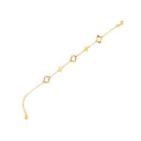 9ct Yellow Gold Cable Link Clover Bracelet 6.5+1 inch length