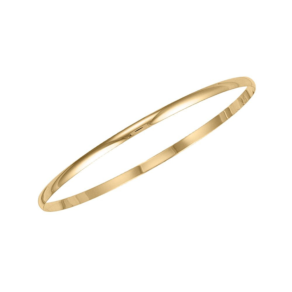 9ct Yellow Gold 3mm D-Shaped Slave Bangle