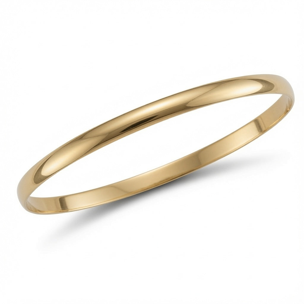 9ct Yellow Gold 4mm D-Shaped Slave Bangle