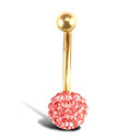 9ct Yellow Gold Crystal Belly Bar
