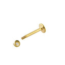9ct Yellow 12mm Cubic Zirconia Labret (Lip) Stud