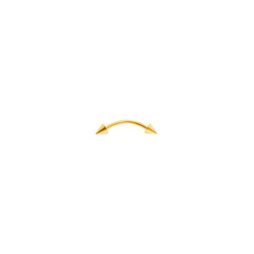 9ct Yellow 13mm Curved Coned Barbell (Eyebrow)