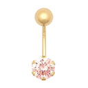 9ct Yellow Gold Cubic Zirconia Belly Bar