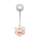 9ct White Gold Cubic Zirconia Belly Bar