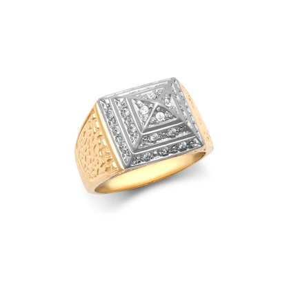 9ct Yellow Gold Child's Cubic Zirconia Set Pyramid Ring