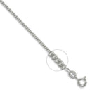 9ct White Gold Diamond Cut Curb Gauge Pendant Chain