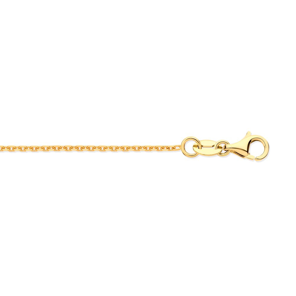 18ct Yellow Gold Diamond Cut Cable 1.2mm Chain 16-18 Inch Extender