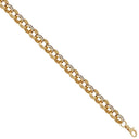 9ct Yellow Gold Cubic Zirconia set and Patterened Belcher Gauge Bracelet