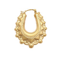 9ct Yellow Oval Spiked Creole Earring