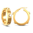 9ct Gold Hoop Earrings With Cubic Zirconia Stones