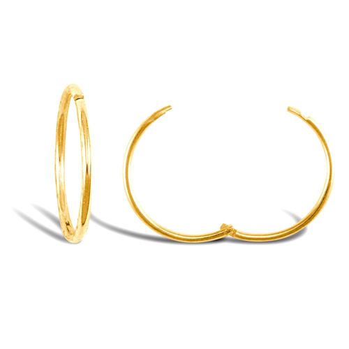 9ct Yellow Gold Plain Hinged Sleepers
