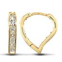 9ct Gold Cubic Zirconia Set Heart Huggie Earrings