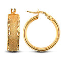 9ct Yellow Gold Court Hoop Earrings