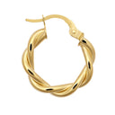 9ct Yellow Double Tubed Polished hoop earring