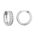 9ct White Single Row Cubic Zirconia Huggie Earring