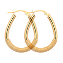 9ct Yellow Plain & Mesh Earring