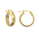 9ct Yellow 3mm Wedding Band Style Hoop Earring