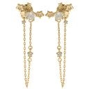 9ct Yellow Gold Cubic Zirconia Set Drop Chain Earrings