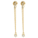 9ct Yellow Gold Cubic Zirconia Set Drop Chain Earrings