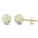 9ct Yellow Gold Crystal Ball Stud Earrings