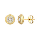 9ct Yellow Gold Cubic Zirconia Bezel Stud Earrings