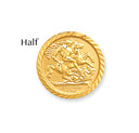 9ct Gold George & Dragon Half Sovereign Size Insert