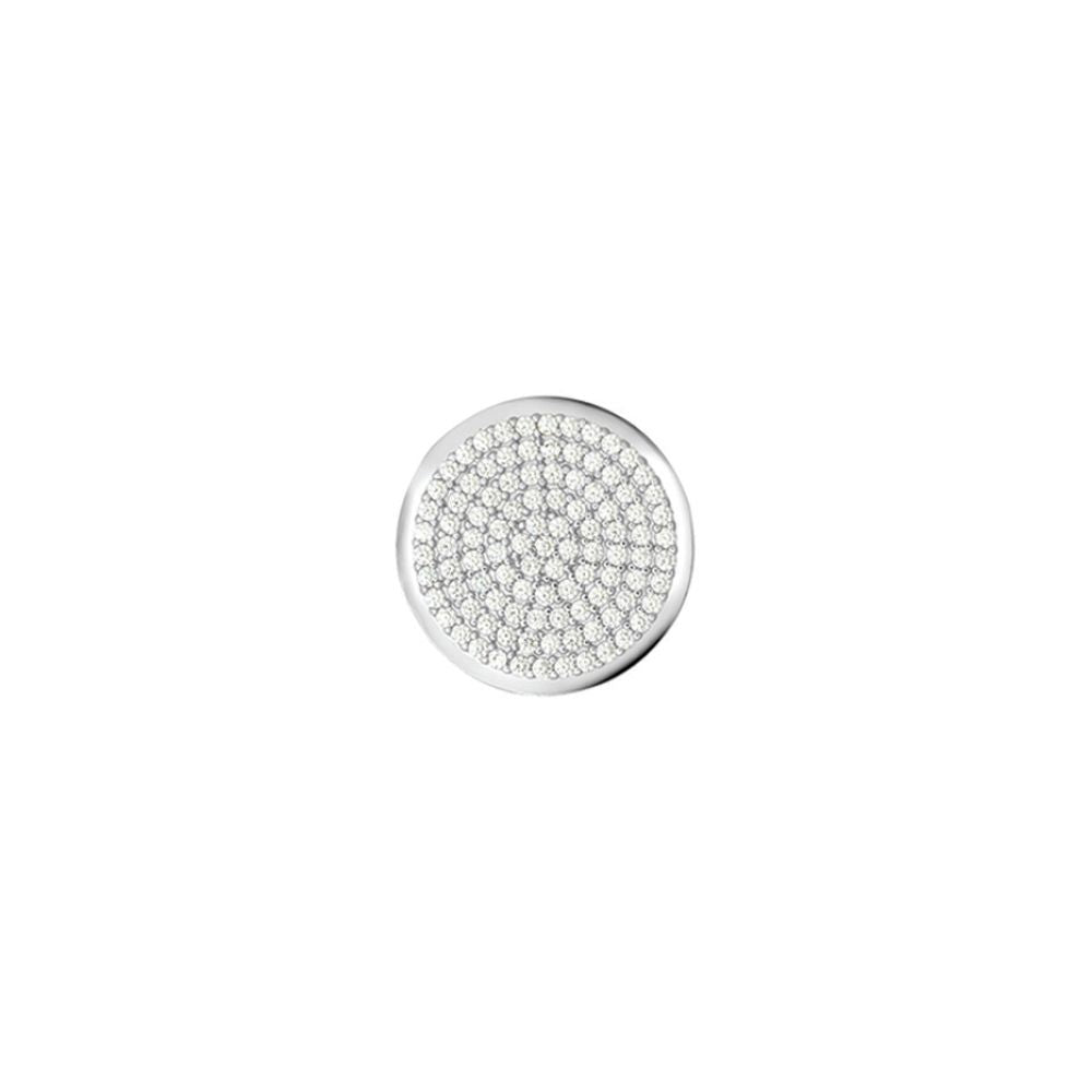 925 Silver Pave Cubic Zirconia Set Full Sovereign Size Insert