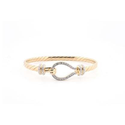 9ct Yellow Cubic Zirconia set child hook bangle